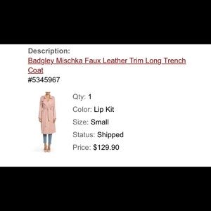 Badgley Mischka Long Trench Coat -Size: S